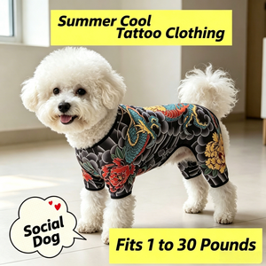 Tuta Intera 2026 alla Moda per Cani con Grafica <span class=keywords><strong>Tatuaggio</strong></span> Cool, Morbida, Delicata sulla Pelle, Rinfrescante, Protezione Solare, Costume per Cuccioli, Abbigliamento per Animali Domestici - Product Image 2