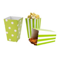Gobelets à pop-corn jetables en papier imprimé de logo d'emballage alimentaire écologique à rayures vertes recyclables nouveau design