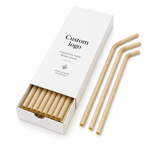 Fully Customizable Packaging 5mm Thin 100% Biodegradable Eco-Friendly Disposable Luxury Bagasse Sugarcane Drinking Straw - Product Image 3
