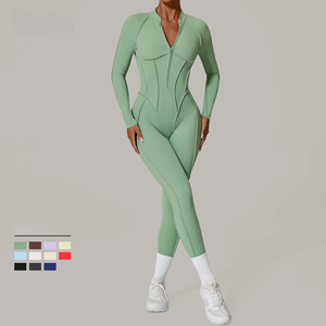 Wojieer Tùy Chỉnh Nén Onesie Thoáng Khí Phòng Tập Thể Dục Yoga Thể Thao Jumpsuit Shapewear Bodysuit Cho Phụ Nữ Yoga Jumpsuit Một Mảnh - Product Image 3