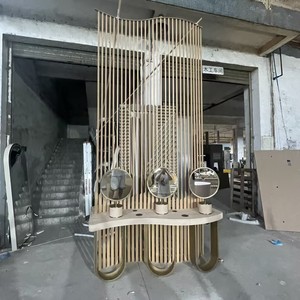 Vẻ đẹp cửa hàng nội thất hiển thị thiết kế đồ nội thất baber workstand với đầy đủ bọc gương bằng gỗ Màn hình hiển thị truy cập - Product Image 4