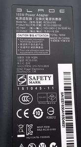 Cargador/Adaptador de Corriente para Portátil RC30-0165 165W 19.8V 8.33A 5.5*2.5mm para <span class=keywords><strong>Razer</strong></span> <span class=keywords><strong>Blade</strong></span> <span class=keywords><strong>14</strong></span> Pro 17 Adaptador para Portátil RC30-01650100 - Product Image 5