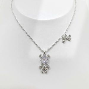 Precio de fábrica, collar con colgante de oso lindo de plata 925, al por mayor, de lujo, para mejores amigas, moderno, con animales, para niños, chapado en oro, collares para niñas. - Product Image 5
