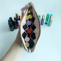Vevor-sac à huile essentielle antichoc et cosmétique, pompon, imprimé Floral, avec logo personnalisé, prêt à transporter, 10 bouteilles, pochette de voyage
