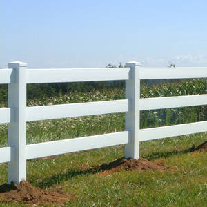 1.8*2.4m yüksek kalite fabrika doğrudan ucuz <span class=keywords><strong>PVC</strong></span> 3 raylar çiftlik ve at vinil çit beyaz - Product Image 4