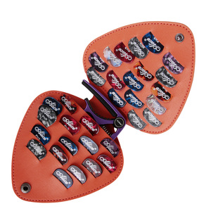 Caja de cuero para púas de guitarra Alice con 24 púas para guitarra acústica, organizador práctico de almacenamiento - Product Image 5