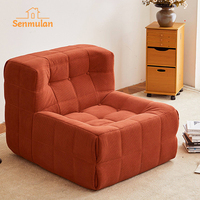 Canapé compressé en velours côtelé capitonné, fauteuil lounge à profil bas, gain de place, montage facile, idéal appartement