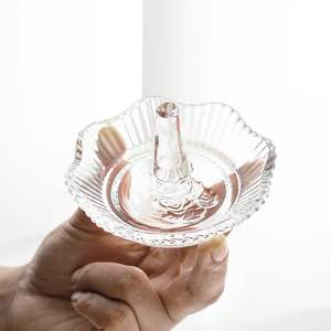 Nordic Ins-Stil Ribeed Pattern Moderner Stil Kristall ring Glas halter Glas Rose Muster Dekorative Tablett Schmuck Geschirr box - Product Image 2