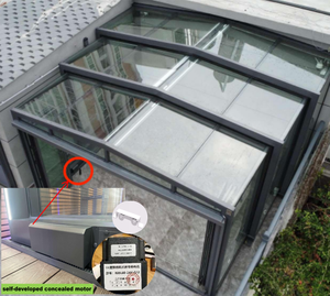 Techo retráctil eléctrico Sunroom Enclosure Four Season Estructura de aluminio comercial Motorizado Movable Sunrooms & Glass Houses - Product Image 3
