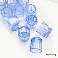 Clair Rose Ab Couleur Cristal Nail Liquide Tasse Polygone Verre Dappen Plat pour Fournitures