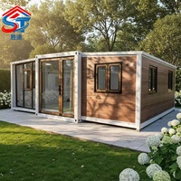 Contenedor Expandible al por Mayor de 20/30/40 Pies, Casa Prefabricada Tipo Hotel, Cabaña con Techo Plano Inclinado, Casa Modular Pequeña, Diseño Personalizado, Panel Sándwich
