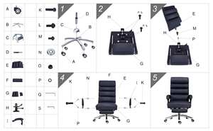 Fauteuil de bureau moderne et simple, inclinable, en similicuir, avec fonction de levage et pivotant, pour la sieste, 359,00 $/pièce - Product Image 6