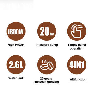 Portable Automatic Espresso <b>Coffee</b> <b>Machine</b> Stainless Steel <b>Touch</b> <b>Screen</b> Froth 20 Bar Home Household 20 Bar Achieves Hig - Product Image 2