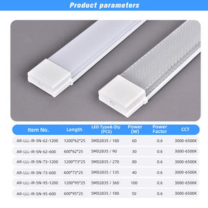 Éclairage intérieur <span class=keywords><strong>en</strong></span> fer, <span class=keywords><strong>tube</strong></span> linéaire <span class=keywords><strong>LED</strong></span> T8 de 1200 mm (2FT, 4FT), 30W, 40W, 50W, 60W, 80W, 100W, CRI 80 - Product Image 2