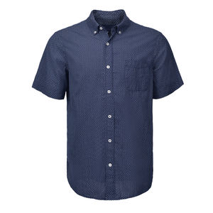 <span class=keywords><strong>Camicia</strong></span> da uomo Casual in cotone <span class=keywords><strong>Seersucker</strong></span> con stampa a punto manica corta traspirante e morbida taglia XL ODM fornitura - Product Image 1