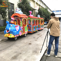 Funciona con pilas para niños Paseos de entretenimiento Elefante Tren sin rieles Fábrica de equipos de juegos al aire libre