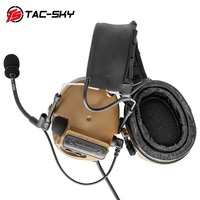 Pelindung Telinga Taktis Silikon TS TAC-SKY dengan Bantalan Telinga yang Dapat Diganti untuk Berburu dan Menembak TSCOMTA I II III V C2 C3 C5 Headphones