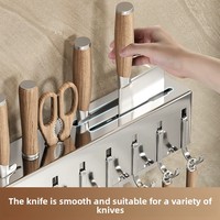 Support mural multifonctionnel en acier inoxydable épais et durable pour couteaux de cuisine, étanche et moderne