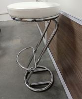Tabourets de comptoir de bar ronds en cuir chromé moderne en acier inoxydable meubles de cuisine tabouret de bar en forme de Z chaise haute