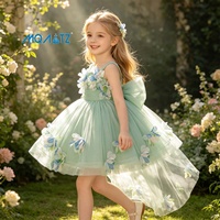 Robe de Fée en Tulle Vert Menthe pour Filles MQATZ, Robe de Princesse Style Fée de la Forêt avec Papillons 3D, Robe de Soirée pour Mariage et Anniversaire L6162
