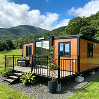 FLKT Maison conteneur extensible de luxe minimaliste de 40 pieds entièrement équipée, 3 chambres, résistante aux intempéries et au feu, villa modulaire mobile