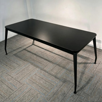 Table de salle à manger rectangulaire industrielle moderne en bois de noyer avec pieds en fer, meubles de cuisine et de restaurant, 6 places, durable