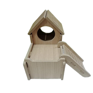 Legno moderno piccolo letto di animali con scivolo criceto labirinto casa di legno e criceto gabbia nascondiglio per gerbilli nani - Product Image 4