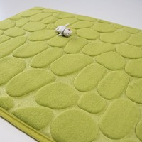 Sıcak Fırsat Banyo Paspası Polyester Stokta Taş Desenli Halı 40*60cm Toptan Fiyat Gri Kaymaz Mavi Halı