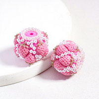 Perles en acrylique fraise et perles blanches très vendues, idéales pour la décoration de stylos et les créations artisanales