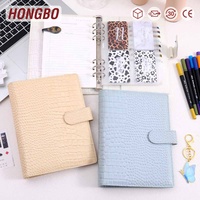 Hongbo Best Selling 6 Ring A5 Crocodile Leather Loose-Leaf PU Budget Planner Inserts 35MM Ring Office Gift