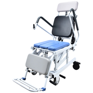 Fauteuil roulant inclinable à dossier haut, commode de douche réglable pour patients immobiles et personnes âgées - Product Image 2