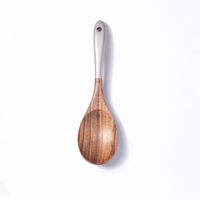 Ensemble de cuillères en bois modernes et légères en nylon antiadhésif wengé louche à soupe passe au lave-vaisselle fourchettes traditionnelles de cuisine