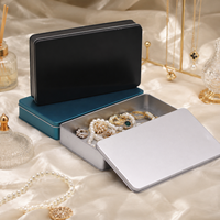 Boîte de rangement rectangulaire en fer blanc 249 x 148 x 39 mm pour bijoux, emballage écologique, logo personnalisé, finition mate, certifiée ISO9001
