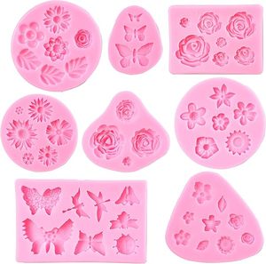 Moldes de Silicona Ecológicos Personalizados <span class=keywords><strong>con</strong></span> Forma de <span class=keywords><strong>Flores</strong></span> <span class=keywords><strong>y</strong></span> <span class=keywords><strong>Mariposas</strong></span> para Dulces, Chocolate, Fondant, Arcilla Polimérica, Jabón, Proyectos de Repostería <span class=keywords><strong>y</strong></span> Pasteles - Product Image 1