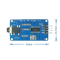 YX5300 UART TTL Contrôle série Module de lecteur de musique MP3 Prise en charge de la carte MP3 / WAV Micro SD /SDHC pour AVR/ARM/PIC 3.2-5.2V DC