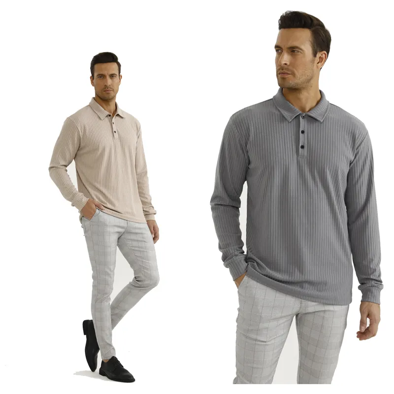 Gingtto Autumn And Winter Pullover Long Sleeve Golf Polo Shirts Custom Logo Men'S Polo Shirts