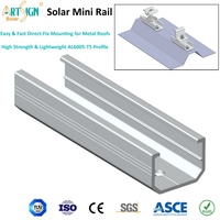 Art Sign |   Système de montage solaire AL6005-T5, mini-rail solaire à fixation directe, support à profil court pour système de montage sur toit métallique