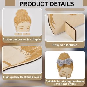 Wooden Hair Tie <b>Holder</b> Display Rack Natural Wood Color Desktop Vertical Durable Customized - Product Image 4
