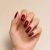 Faux ongles à presser T1065 Kaixin Cherries Red Central Ellipse, rouge profond, pour usage intérieur, fournitures pour ongles