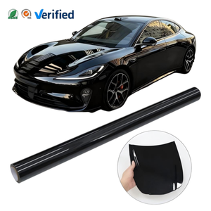 Film de protection de voiture en vinyle PET brillant <span class=keywords><strong>noir</strong></span> piano, rouleau de film de changement de couleur pour enveloppement complet de véhicule, vinyle de protection <span class=keywords><strong>noir</strong></span> en gros - Product Image 2