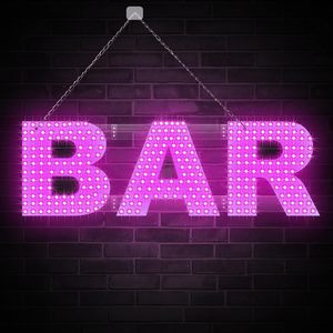 LemonNova LED BAR Sign 30x10 pouces Décoration murale rose pour la maison, le bar, le pub, le club - Product Image 1