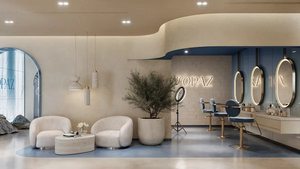 Modern Hair Salon Furniture with LED Lighting | Custom Luxury Beauty Hair Shop Interior Design & Fashion Spa Beauty Salon Decor - Product Image 2