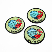 Patch étoile 3D personnalisé avec logo brodé, en tissu sergé chenille, décoration en dentelle, à coller sur les vêtements