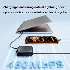 Câble de données rétractable USB Type-C vers Type-C 240W à charge rapide en PVC avec <span class=keywords><strong>garantie</strong></span> de 12 mois pour téléphone portable, tablette, voiture - Product Image 6
