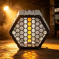 Projecteur stroboscopique hexagonal rétro LED jaune doré 100W avec barre RGB 72x0.3W, lumière d'ambiance matricielle pour scène avec DMX512