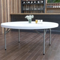 Meilleur prix, ensemble de tables rondes pliantes en plastique pour banquet, jardin, fête, salle à manger, 6 à 8 places, pour mariages, événements