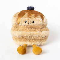 Porte-clés en peluche gaufre personnalisé, mignon, en coton PP doux, breloque dessert rembourrée pour la décoration de sacs et cadeau pour enfants