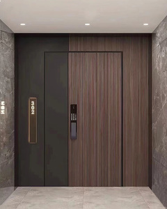 <span class=keywords><strong>Puerta</strong></span> exterior de aluminio fundido contemporáneo, diseño de apertura Manual resistente al agua para patio, Villa, <span class=keywords><strong>pasillo</strong></span>, <span class=keywords><strong>puerta</strong></span> de pantalla de entrada terminada - Product Image 2