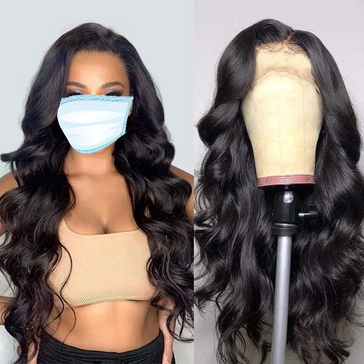 Cheap 180 Density Real Virgin Remy Women Bleached Knots Human Hair Lace Frontal Black 1B Curl Indian Natural Hair Wig