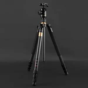 Kamera için kompakt karbon fiber fotoğraf ekipmanı tripod standı Q222C qzsd tripod kiti 62.8 "topu kafa ile